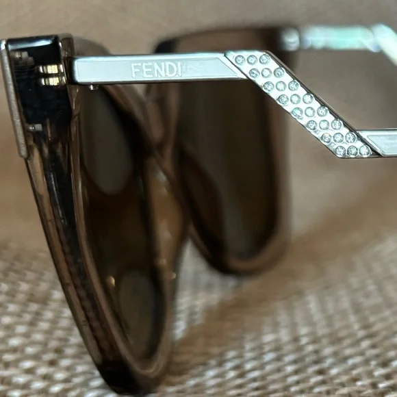 Authentic Fendi rhinestone sunglasses EUC with COA